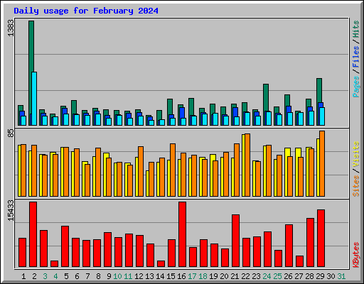 Daily usage for February 2024