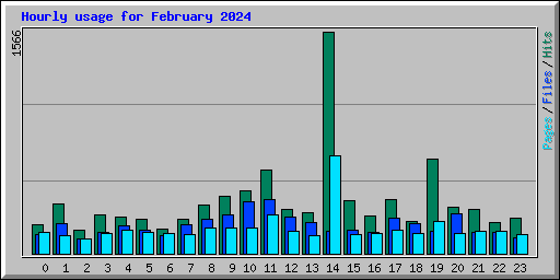 Hourly usage for February 2024