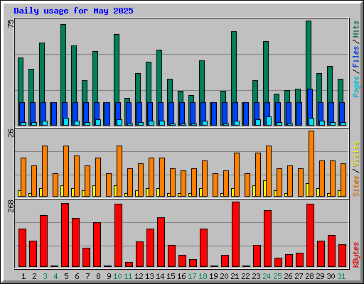 Daily usage for May 2025
