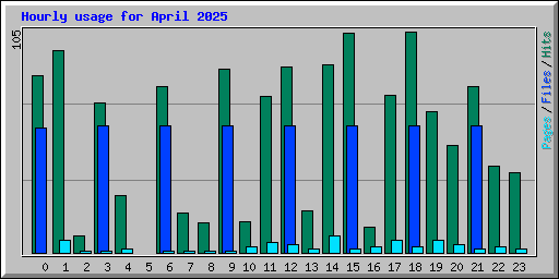 Hourly usage for April 2025